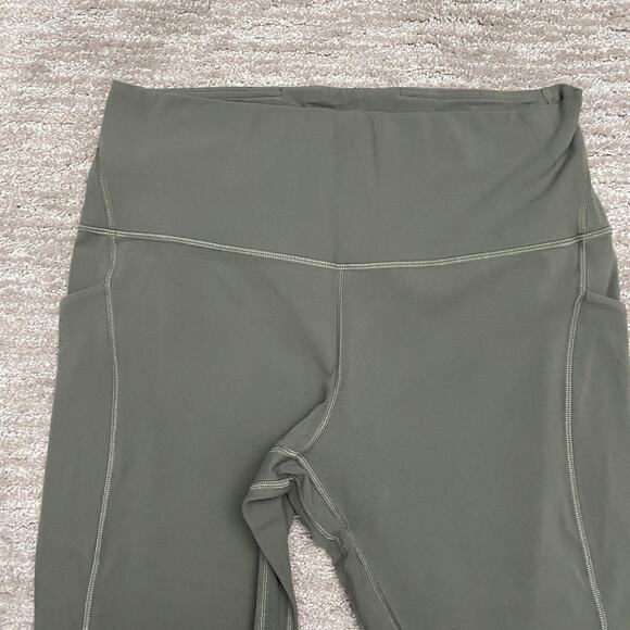 Lululemon Leggings Womens 12 Dark Green High Rise Pockets Yoga Pants Athletic - Picture 2 of 11